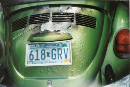 Burned 1975 VW Beetle