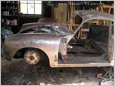 paint stripping a porsche 356