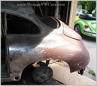 paint stripping a porsche 356