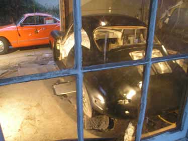 porsche 356 in the garage