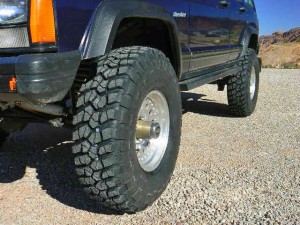 BF Goodrich KM2 Tires on a Cherokee